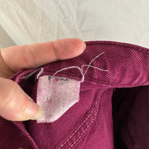 Levi's 551 Relaxed Fit Tapered Leg Vintage 90s Burgundy Jeans USA 14 32 x 30 - Picture 3 of 6